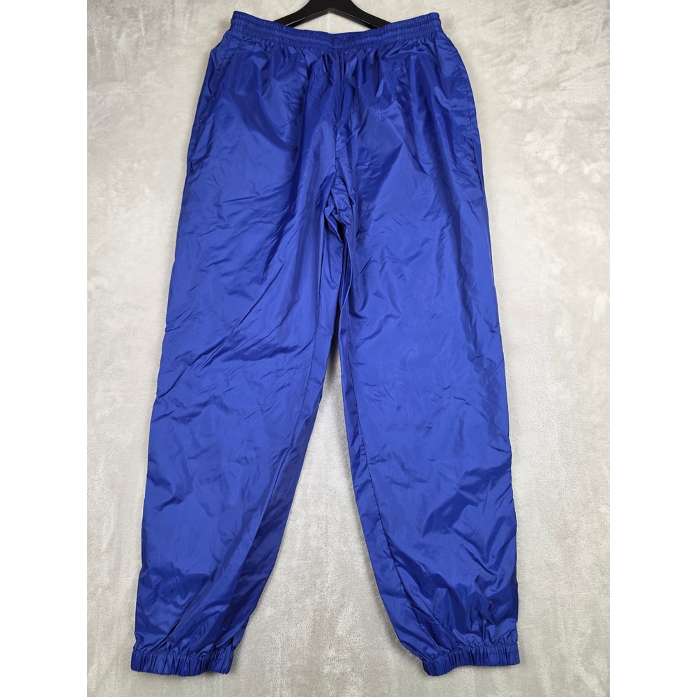 Vintage Columbia Pants Mens L Blue Nylon Ankle Zip Windbreaker Joggers